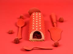 Bûche de Noël rouge rubis