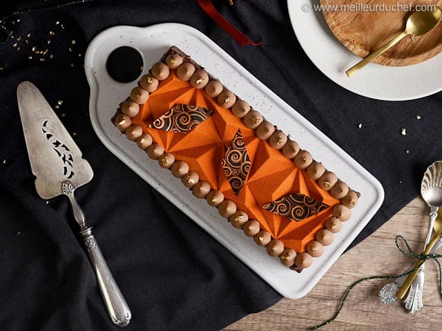 Bûche de Noël orange/chocolat