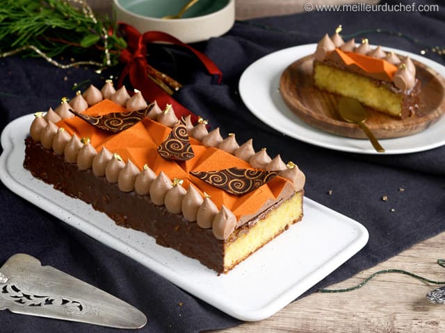 Bûche de Noël orange/chocolat