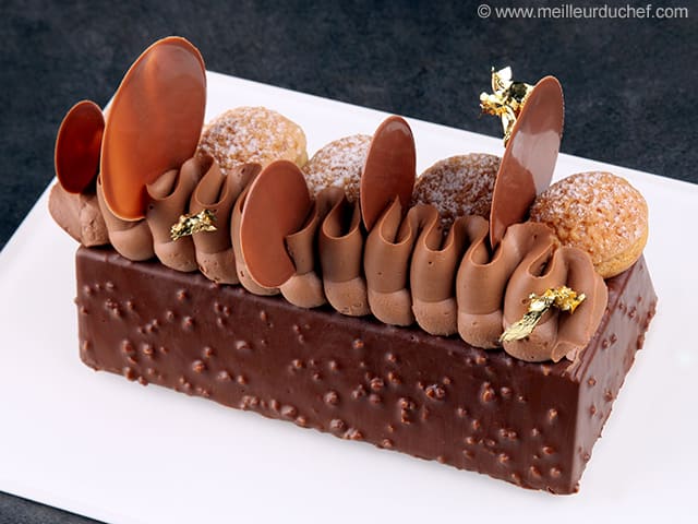 Bûche de Noël Saint Honoré brownie