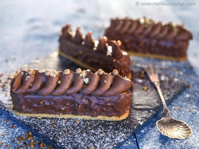 Bûchette de Noël au chocolat, cœur caramel beurre salé