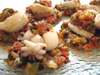 Calamars farcis à la ratatouille