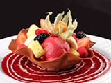 Tulipe de fruits frais et sorbets