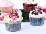 Cupcakes vanille, gla&ccedil;age au chocolat