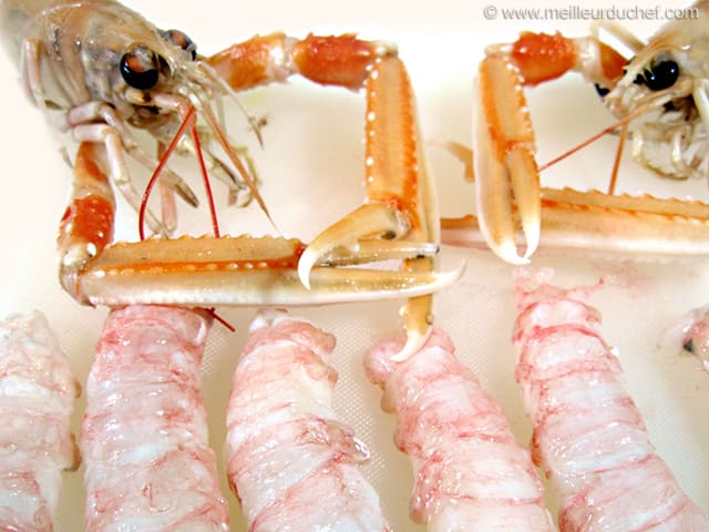 Décortiquer à cru des langoustines