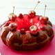 Entremets chocolat, griottes et piquillos