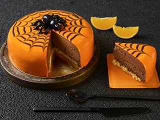 Entremets d'Halloween au chocolat et à l'orange