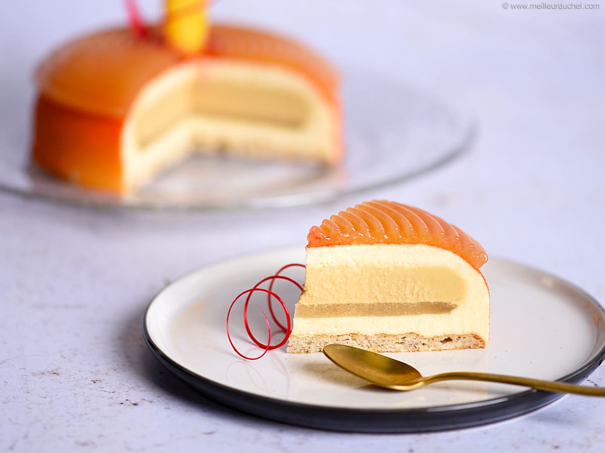 Entremets pêche blanche caramel Fiche recette illustrée Meilleur du