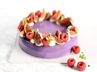 Entremets pistache figue framboise