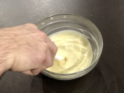 Mélange chocolat blanc fondu