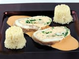 Filets de sole, mousseline de langoustines, sauce am&eacute;ricaine