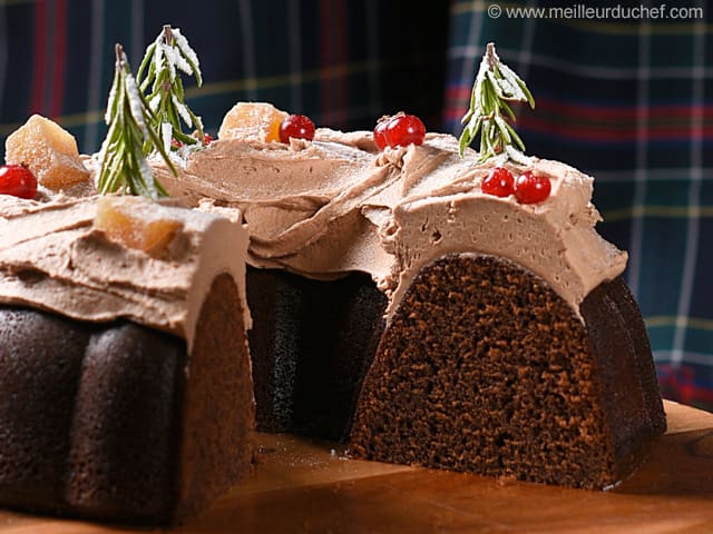 Gâteau gingerbread de Noël au chocolat