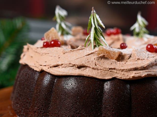 Gâteau gingerbread de Noël au chocolat