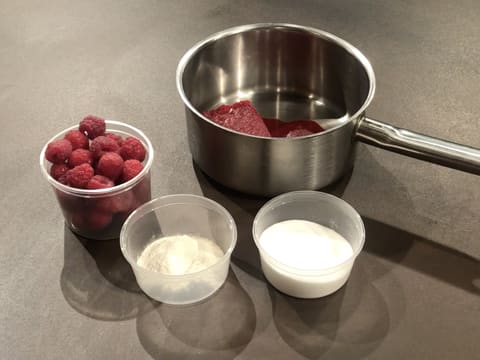 Ingrédients pour confit de framboise