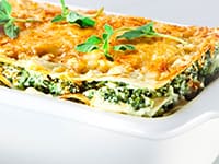 Lasagnes aux Epinards, jambon et champignons