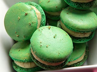 Macaron chocolat blanc thé vert Matcha