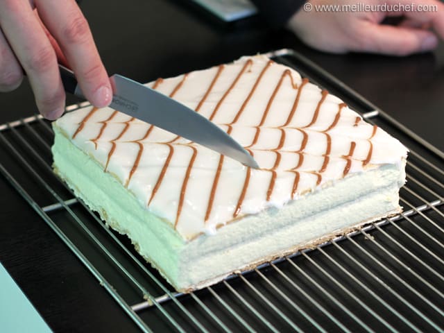 Marbrer un mille-feuille au fondant