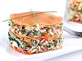 Mille-feuille de crabe au saumon fum&eacute;