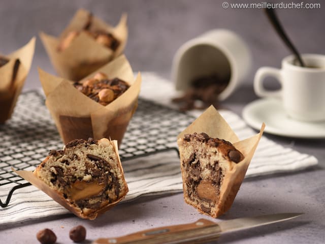 Muffins au chocolat et praliné