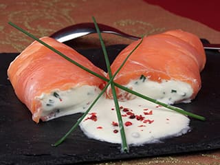 Nems de saumon fum&eacute; au mascarpone