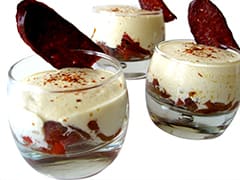 Mousse d'œufs brouillés, pipérade