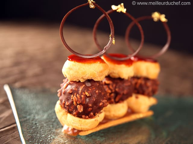 Profiteroles caramel chocolat