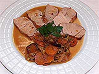 Rôti de veau aux Petits légumes