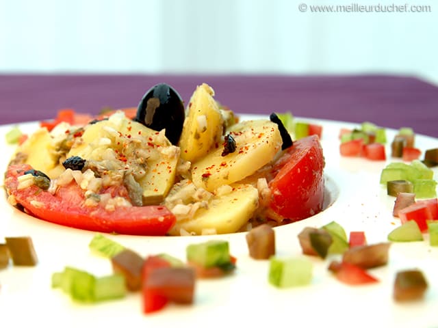 Salade de tomates et de pommes de terre