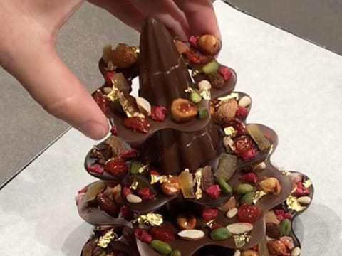 Sapin de Noël en chocolat façon mendiant - 80