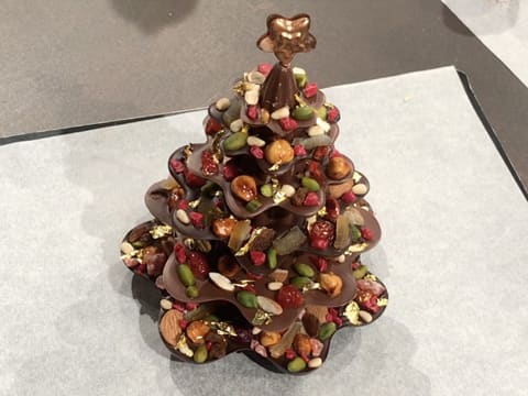 Sapin de Noël en chocolat façon mendiant - 91