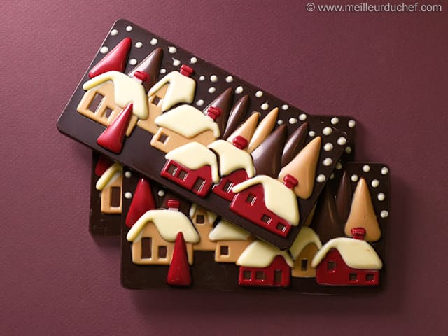 Tablette de chocolat Christmas village