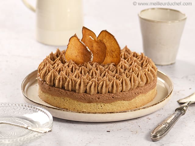 Tarte poire, chocolat et noix de pécan