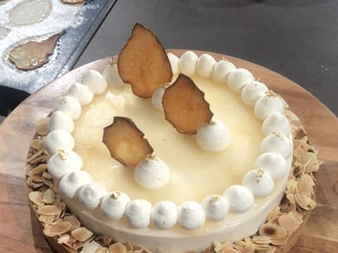 Tarte aux poires décorée