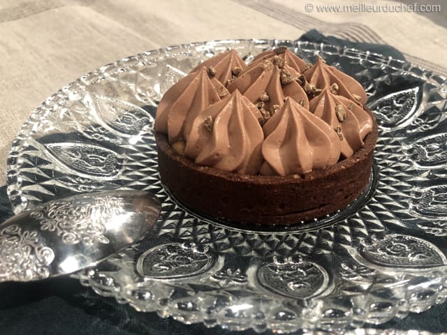 Tartelette chocolat noir et praliné feuilleté