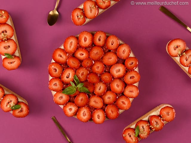 Tartelette fraises & basilic