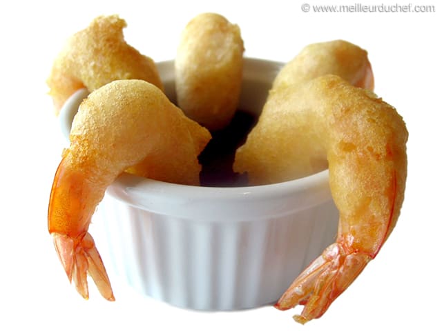 Tempura de crevettes, sauce aigre-douce