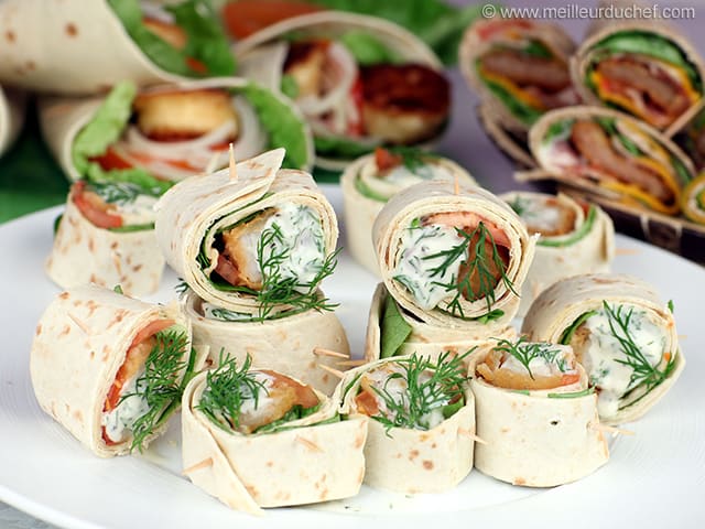 Wraps au poisson pané