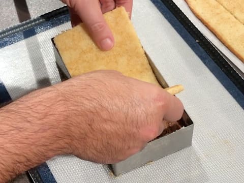 Place a biscuit rectangle inside the ring