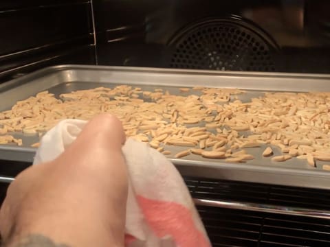 Take the roasted almonds out of the oven