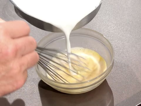 Add a little bit of milk to the egg yolks