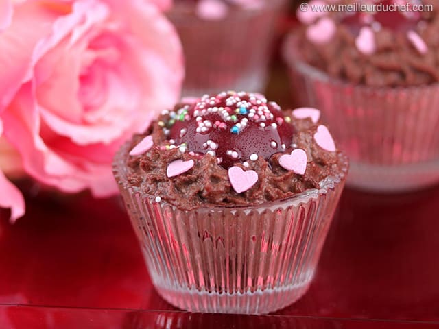 Chocolate Mousse with a Raspberry Heart