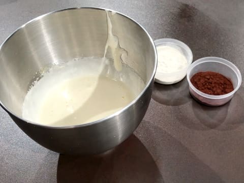 All ingredients for the chocolate sponge cake