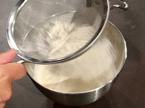 Sift the flour over the stand mixer bowl