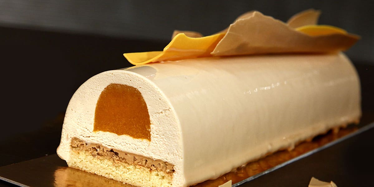 Caramelized White Chocolate & Apricot Yule Log