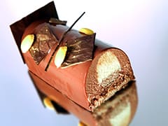 Milk Chocolate Yule Log with Passion Fruit
