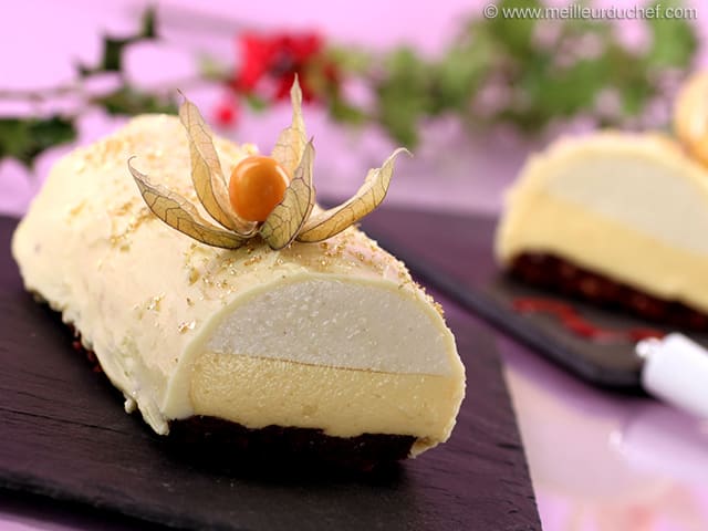 Passion Fruit, Pear & White Chocolate Yule Log