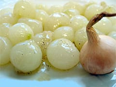 Clear glazing baby onions