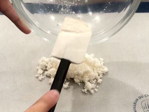 Transfer the coconut dough on a silicone mat