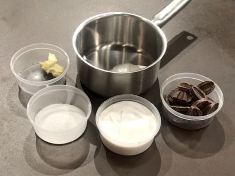 All ingredients for the coconut ganache