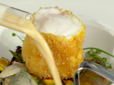 Crispy Monkfish with Spices, Roasted Courgettes and Coconut Sauce - 33